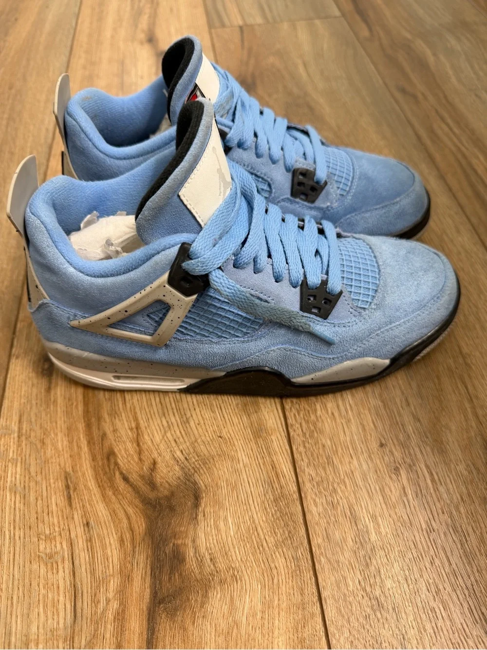 Nike Jordan 4 Retro Kids Light Blue Suede Sneakers